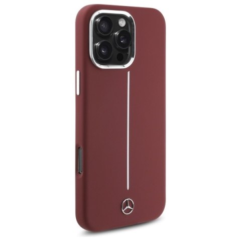 Mercedes MEHMP16X23SUMSR iPhone 16 Pro Max 6.9" czerwony/red hardcase Silicone White Stripe MagSafe