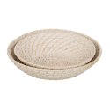 Dekoracja na Stół Biały Bambus Rattan 35 x 35 x 8 cm (2 Sztuk)