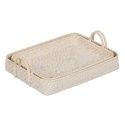 Taca Biały Bambus Rattan 45 x 34 x 13 cm (2 Sztuk)