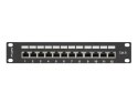 Patch Panel 12 Port 1U 10' cali kategoria 6 ekranowany czarny