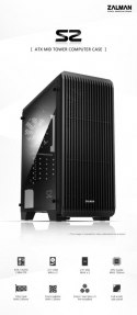 Obudowa S2 ATX Mid Tower PC Case 120mm fan