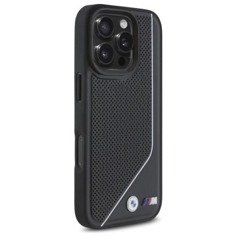 BMW BMHMP16L23PUCPK iPhone 16 Pro6.3" czarny/black hardcase M Perforated Twisted Line MagSafe