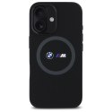 BMW BMHMP16S23SROK iPhone 16 6.1" czarny/black hardcase M Silicone Printed Ring MagSafe