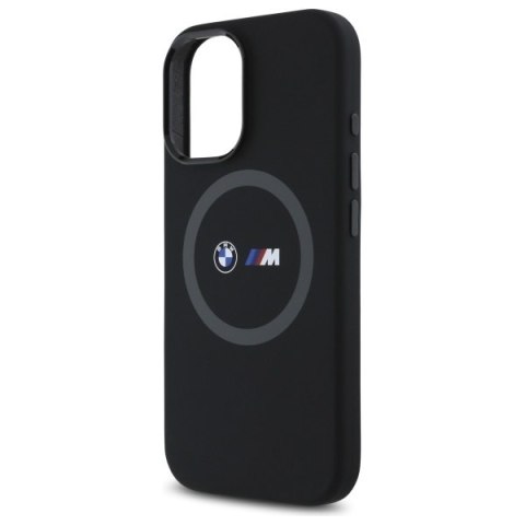 BMW BMHMP16S23SROK iPhone 16 6.1" czarny/black hardcase M Silicone Printed Ring MagSafe