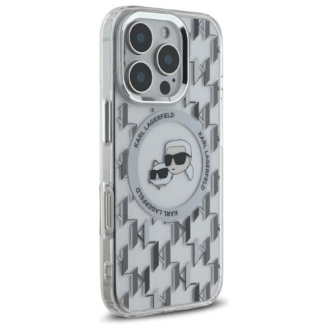 Karl Lagerfeld KLHMP16LHMCKMHT iPhone 16 Pro 6.3" przezroczysty/transparent IML Monogram Karl&Choupette Head MagSafe