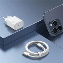 USAMS Ład. siec. 1xUSB-C T65 PD20W PD Fast Charging US-CC226 + kabel USB-C/USB-C US-SJ711 60W biały/white Yi Series OYXLTZ01