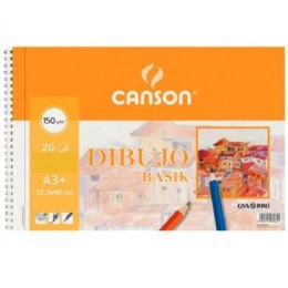 Drawing pad Canson Basik Gładki Mikroperforowany 150 g 20 Kartki 10 Sztuk Spirala (32,5 x 46 cm)