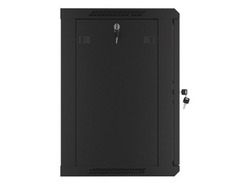 Szafa instalacyjna wisząca 19 12U 600X450mm czarna (drzwi szklane)