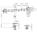 Ramię dla dwóch monitorów biurkowe (regulowane), 17 cale- 32 cale, do 9kg