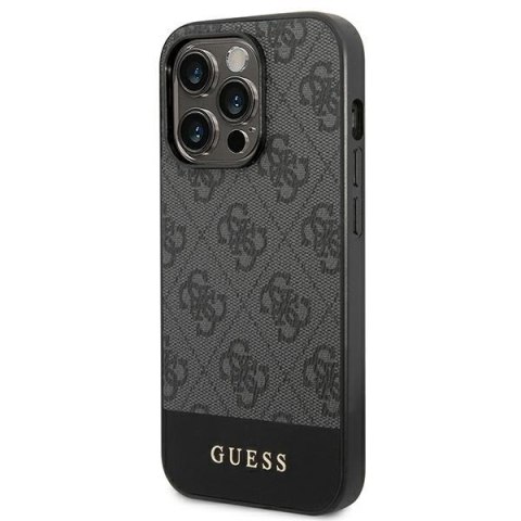 Guess GUHCP14XG4GLGR iPhone 14 Pro Max6,7" szary/grey hard case 4G Stripe Collection