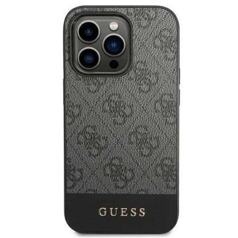 Guess GUHCP14XG4GLGR iPhone 14 Pro Max6,7" szary/grey hard case 4G Stripe Collection