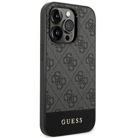 Guess GUHCP14XG4GLGR iPhone 14 Pro Max6,7" szary/grey hard case 4G Stripe Collection