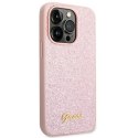 Guess GUHCP14XHGGSHP iPhone 14 Pro Max6,7" różowy/pink hard case Glitter Script