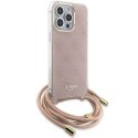 Guess GUHCP15LHC4SEP iPhone 15 Pro 6.1"różowy/pink hardcase Crossbody Cord 4G Print