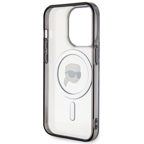 Karl Lagerfeld KLHMP15LHKHNOTK iPhone 15 Pro 6.1" transparent hardcase IML Karl`s Head MagSafe