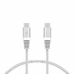 Kabel USB-C na USB-C KSIX Biały