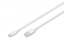 Kabel połączeniowy silikonowy USB-A - USB-C, USB 2.0 60W, 0,5m Biały