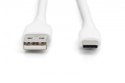 Kabel połączeniowy silikonowy USB-A - USB-C, USB 2.0 60W, 0,5m Biały
