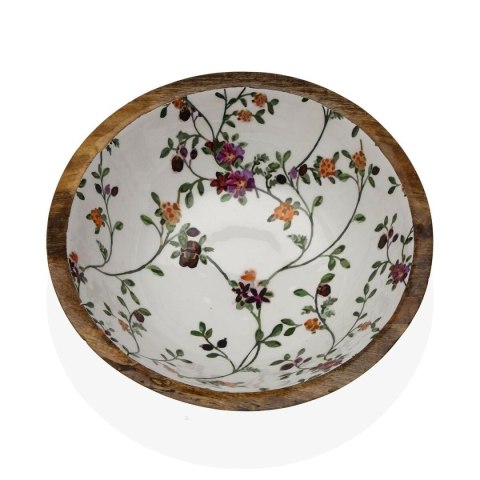 Miska do Sałatki Versa Kvety Porcelana Drewno mango 30 x 10 x 30 cm