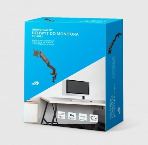 Uchwyt TB-MG1 do monitora na sprężynie gazowej do 27 cali 8kg
