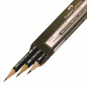 Ołówek z Gumką do Mazania Faber-Castell 9000 B Sześciokątny B (3 Sztuk)