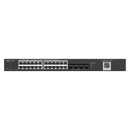 REYEE SWITCH ZARZĄDZALNY 24 PORTY 1GBIT + 4 PORTY UPLINK SFP 1GBIT | 24 PORTY POE/POE+ (370W MAX) | L2 | RACK