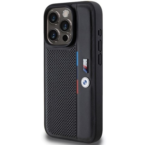 BMW BMHCP15X23PUPVK iPhone 15 Pro Max6.7" czarny/black hardcase Perforated Tricolor Line