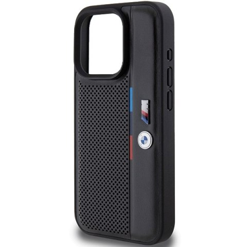 BMW BMHCP15X23PUPVK iPhone 15 Pro Max6.7" czarny/black hardcase Perforated Tricolor Line