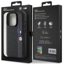 BMW BMHCP15X23PUPVK iPhone 15 Pro Max 6.7" czarny/black hardcase Perforated Tricolor Line