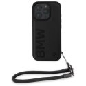 BMW BMHCP16X23RMRLK iPhone 16 Pro Max 6.9" czarny/black hardcase Signature Leather Wordmark Cord