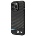 Etui BMW BMHCP14L22NBCK iPhone 14 Pro6,1" czarny/black Leather Carbon