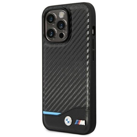 Etui BMW BMHCP14L22NBCK iPhone 14 Pro6,1" czarny/black Leather Carbon