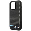Etui BMW BMHCP14L22NBCK iPhone 14 Pro6,1" czarny/black Leather Carbon