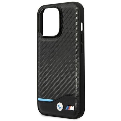 Etui BMW BMHCP14L22NBCK iPhone 14 Pro6,1" czarny/black Leather Carbon