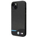 Etui BMW BMHCP14S22NBCK iPhone 14 / 15 /13 6.1" czarny/black Leather Carbon