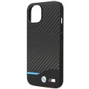 Etui BMW BMHCP14S22NBCK iPhone 14 / 15 /13 6.1" czarny/black Leather Carbon