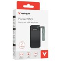 Verbatim Dysk SSD 2TB - brelok do kluczy z kablem USB 3.2 gen.2 czarno-szary/black-grey 32194