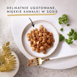 GOURMET GOLD Wołowina z kurczakiem mix kawałków na parze i w sosie - mokra karma dla kota - 85 g