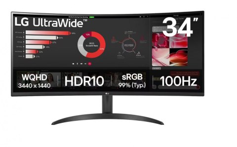 Monitor LG 34WR50QK-B 34 cale IPS