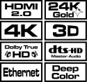 Kabel SAVIO CL-113 (HDMI M - HDMI M; 5m; kolor czarny)