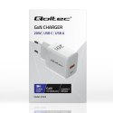 Ładowarka sieciowa 20W GaN | 5-20V | 1.5-3A | 1xUSB-C PD | 1xUSB QC 3.0 | Biała