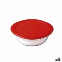 Okrągłe pudełko na lunch z pokrywką Ô Cuisine Cook & Store 21 x 21 x 7 cm Czerwony 1,1 L Silikon Szkło (5 Sztuk)