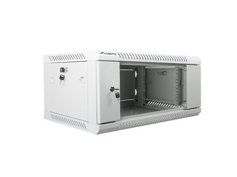 Szafa instalacyjna wisząca 19 cali 4U 600X450mm szara (drzwi szklane)