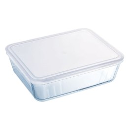 Prostokątne pudełko na lunch z pokrywką Pyrex Cook & Freeze 19 x 14 x 5 cm 800 ml Przezroczysty Silikon Szkło (6 Sztuk)