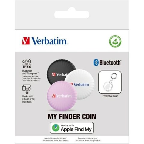 Verbatim My Finder Coin Bluetooth czarny biały fioletowy/black white purple - urządzenie do śledzenia 3szt MYFC-03BWP 32135