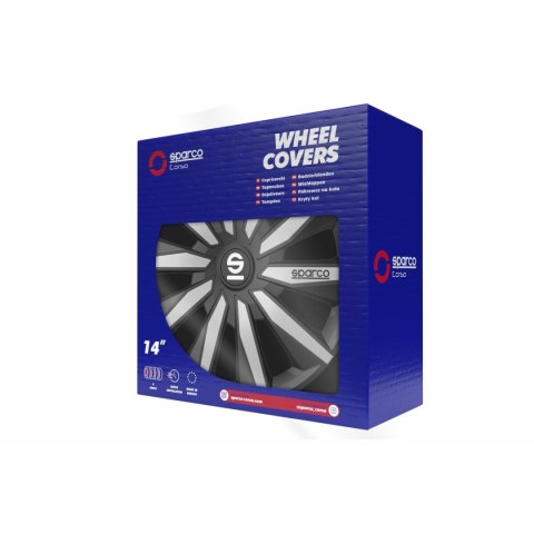 Kołpaki Sparco Milano Czarny/Srebrzysty 14" 4 Sztuk