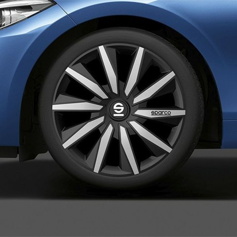 Kołpaki Sparco Milano Czarny/Srebrzysty 15" 4 Sztuk