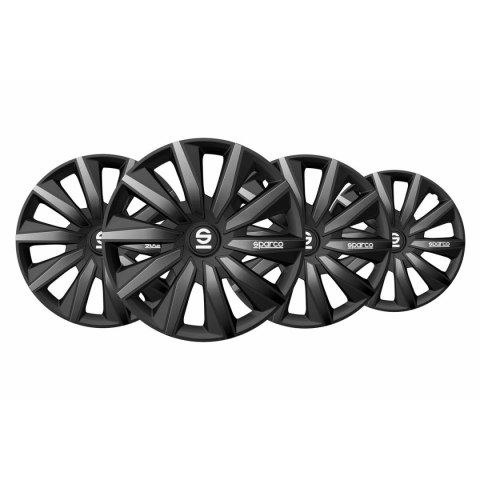 Kołpaki Sparco Milano Czarny/Szary 16" 4 Sztuk