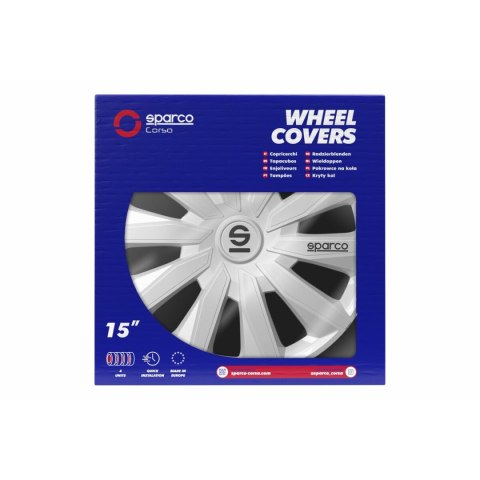 Kołpaki Sparco Milano Srebro 15" 4 Sztuk