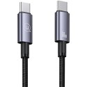 USAMS Kabel USB-C na USB-C 60W 2m Fast Charging stalowy/tarnish SJ664USB01 (US-SJ664)